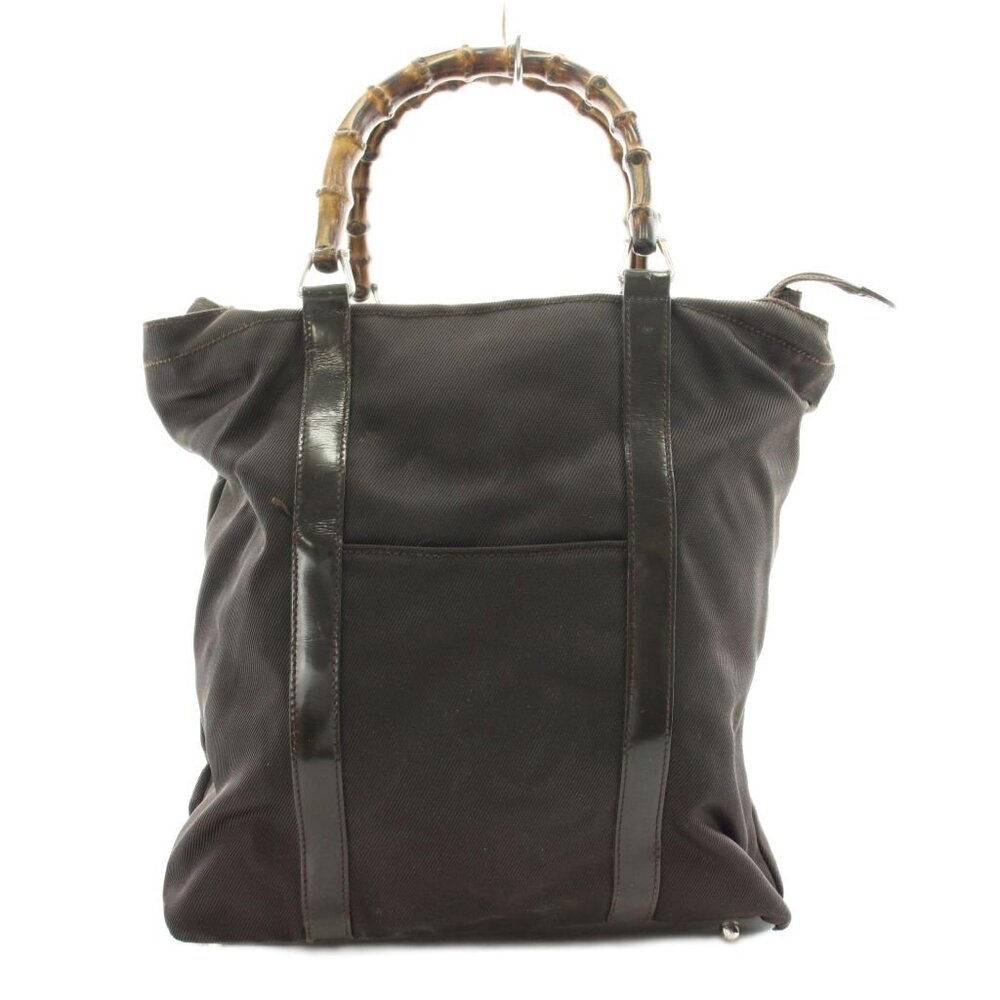 Gucci Bamboo Handle Handbag Leather Brown
